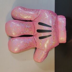 Disney Parks Minnie Mouse Pink Sparkle Glove Plush Right Hand Mitt Only Adult